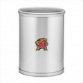 Collegiate Logo Brushed Chrome Mylar Oval Wastebasket - Maryland